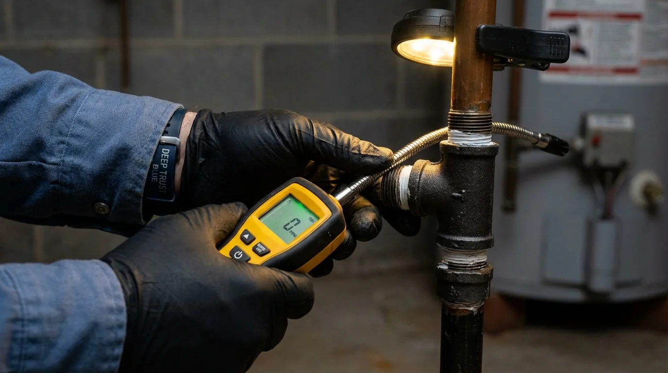 Gas leak detection with electronic sniffer by Johns Plumbing LLC in Swarthmore